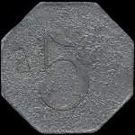 Jeton de 5 franc de la Soci�t� Coop�rative de Consommation de Cou�ron (44220 - Loire-Atlantique) - revers