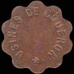 Jeton de 5 centimes des Usines de Cou�ron (44220 - Loire-Atlantique) - avers