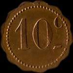 Jeton de 10 centimes type 1 des Usines de Cou�ron (44220 - Loire-Atlantique) - revers