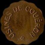 Jeton de 10 centimes type 2 des Usines de Cou�ron (44220 - Loire-Atlantique) - avers