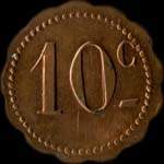 Jeton de 10 centimes type 2 des Usines de Cou�ron (44220 - Loire-Atlantique) - revers