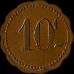 Jeton de 10 centimes type 3 des Usines de Cou�ron (44220 - Loire-Atlantique) - revers