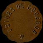 Jeton de 10 centimes type 4 des Usines de Cou�ron (44220 - Loire-Atlantique) - avers