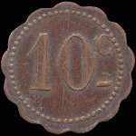 Jeton de 10 centimes type 6 des Usines de Cou�ron (44220 - Loire-Atlantique) - revers