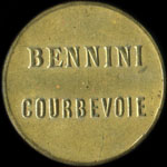 Jeton de 1 franc de Bennini - Courbevoie (92400 - Hauts-de-Seine) - avers