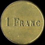 Jeton de 1 franc de Bennini - Courbevoie (92400 - Hauts-de-Seine) - revers