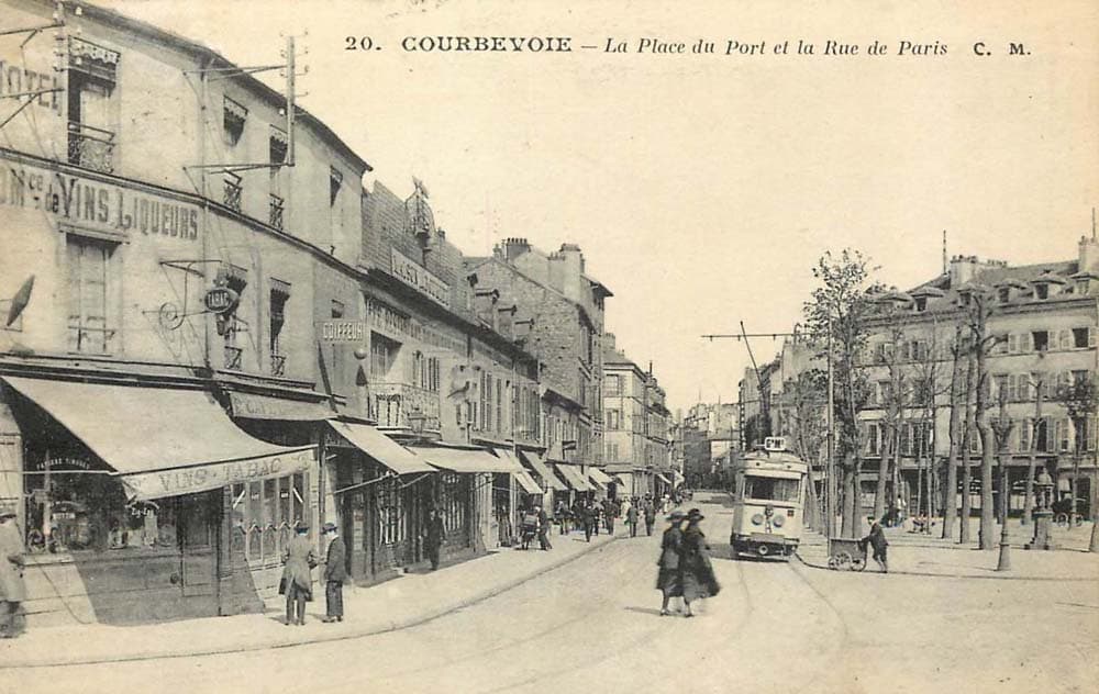 Courbevoie (92400 - Hauts-de-Seine) - Place du Port et Rue de Paris