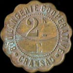 Jeton de 2 Kg (rond lob�) �mis par la Boulangerie Coop�rative � Cransac-les-Thermes (12110 - Aveyron) - avers