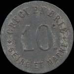 Jeton de 10 centimes de la Ville de Crécy-en-Brie (devenue Crécy-La-Chapelle) (77580 - Seine-et-Marne) - avers