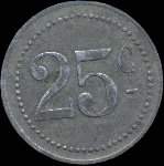 Jeton de 25 centimes de la Ville de Crécy-en-Brie (devenue Crécy-La-Chapelle) (77580 - Seine-et-Marne) - revers