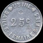 Jeton de 25 centimes de l'Usine Baille-Lemaire & Fils  Crosne (91560 - Essonne) - avers