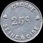 Jeton de 25 centimes de l'Usine Baille-Lemaire & Fils  Crosne (91560 - Essonne) - revers