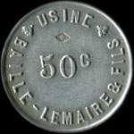 Jeton de 50 centimes de l'Usine Baille-Lemaire & Fils  Crosne (91560 - Essonne) - revers