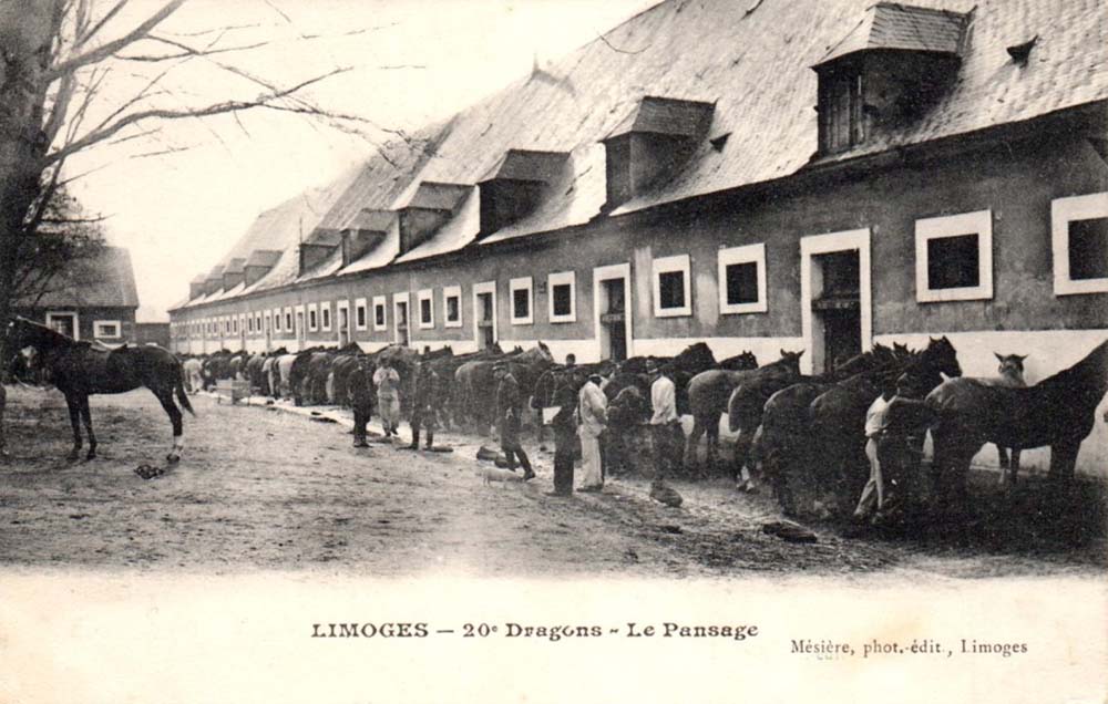 Limoges - 20e Dragons - Le Pansage.