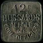 Jeton de 20 centimes mis par le Cercle des Sous-Officiers du 12e rgiment de Hussards - avers