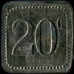 Jeton de 20 centimes mis par le Cercle des Sous-Officiers du 12e rgiment de Hussards - revers
