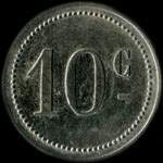 Jeton de 10 centimes mis par le Cercle des Sous-Officiers du 12e rgiment de Hussards - revers