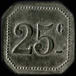 Jeton de 25 centimes mis par le Cercle des Sous-Officiers du 12e rgiment de Hussards - revers