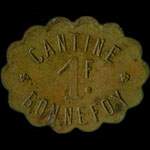 Jeton de 1 franc de la Cantine Bonnefoy du 1er Régiment de Hussards à Angers (49000 - Maine-et-Loire) - avers