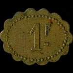 Jeton de 1 franc de la Cantine Bonnefoy du 1er Régiment de Hussards à Angers (49000 - Maine-et-Loire) - revers