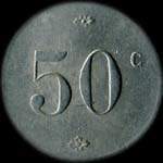 Jeton de 50 centimes émis par la Cantine Casanova du 51e BCL (Bataillon de Chars Lourds) au Bourget (93350 - Seine-Saint-Denis) - revers