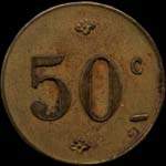 Jeton de ncessit de 50 centimes mis par la Cantine Marchal du 1er Zouaves  Alger (Algrie) - revers