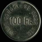 Jeton de nécessité de 100 francs émis par la West Congolese Corp Ltd (Congo) - avers