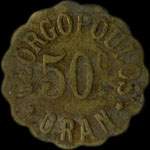 Jeton-monnaie de nécessité de 50 centimes de Georgopoulos à Oran - avers