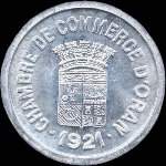 Jeton-monnaie de nécessité de 10 centimes de la Chambre de Commerce d'Oran 1921 - avers