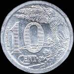 Jeton-monnaie de nécessité de 10 centimes de la Chambre de Commerce d'Oran 1921 - revers