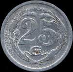 Jeton-monnaie de nécessité de 25 centimes de la Chambre de Commerce d'Oran 1921 - revers