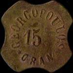 Jeton-monnaie de nécessité de 15 centimes de Georgopoulos à Oran - avers