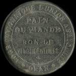 Jeton-monnaie de nécessité de (20) vingt centimes de la Loge Maçonnique de l'Union Africaine à Oran - revers