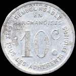 Jeton de 10 centimes de la Chambre Syndicale Epiciers Dtaillants de Dax (40100 - Landes) - revers