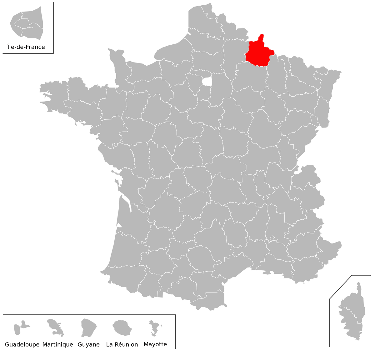 Emplacement du dpartement des Ardennes (08) en grand format