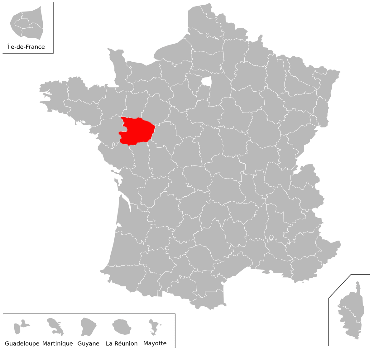 Emplacement du dpartement du Maine-et-Loire (49) en grand format