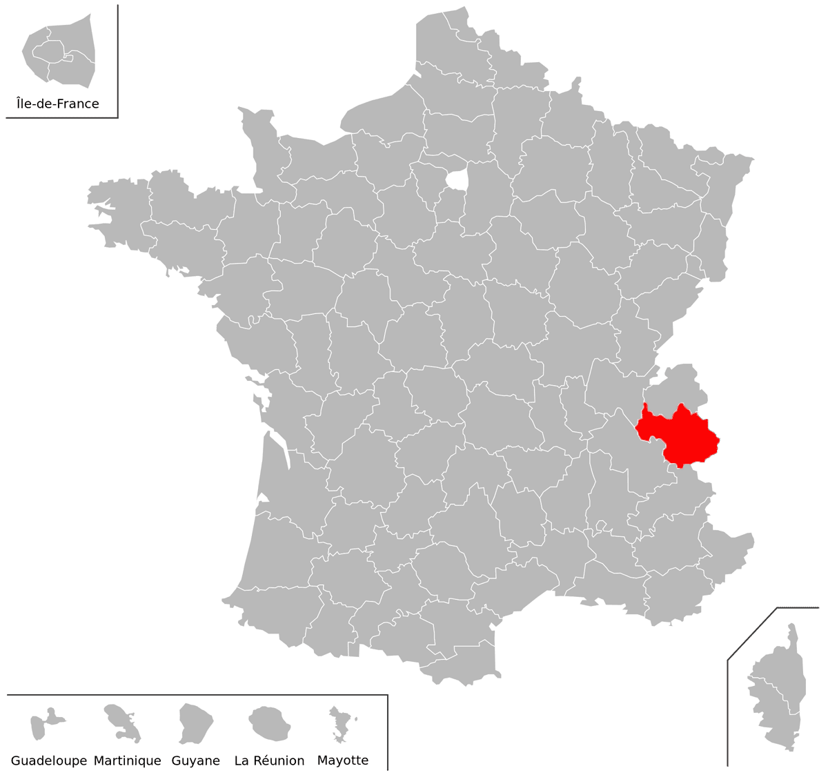 Emplacement du dpartement Savoie (73) en grand format