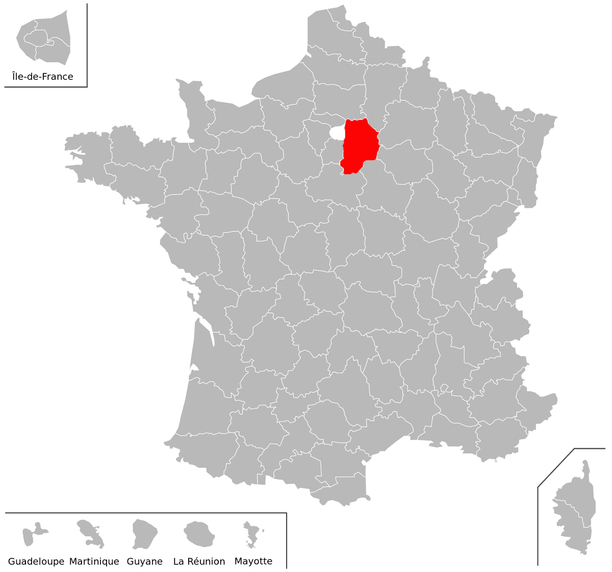 Emplacement du dpartement de Seine-et-Marne (77) en grand format