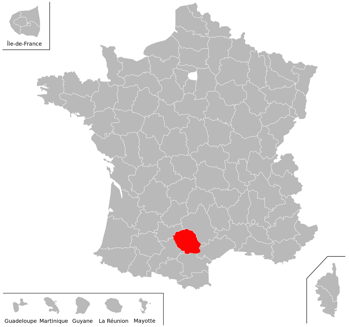 Emplacement du dpartement du Tarn-et-Garonne (82) en grand format