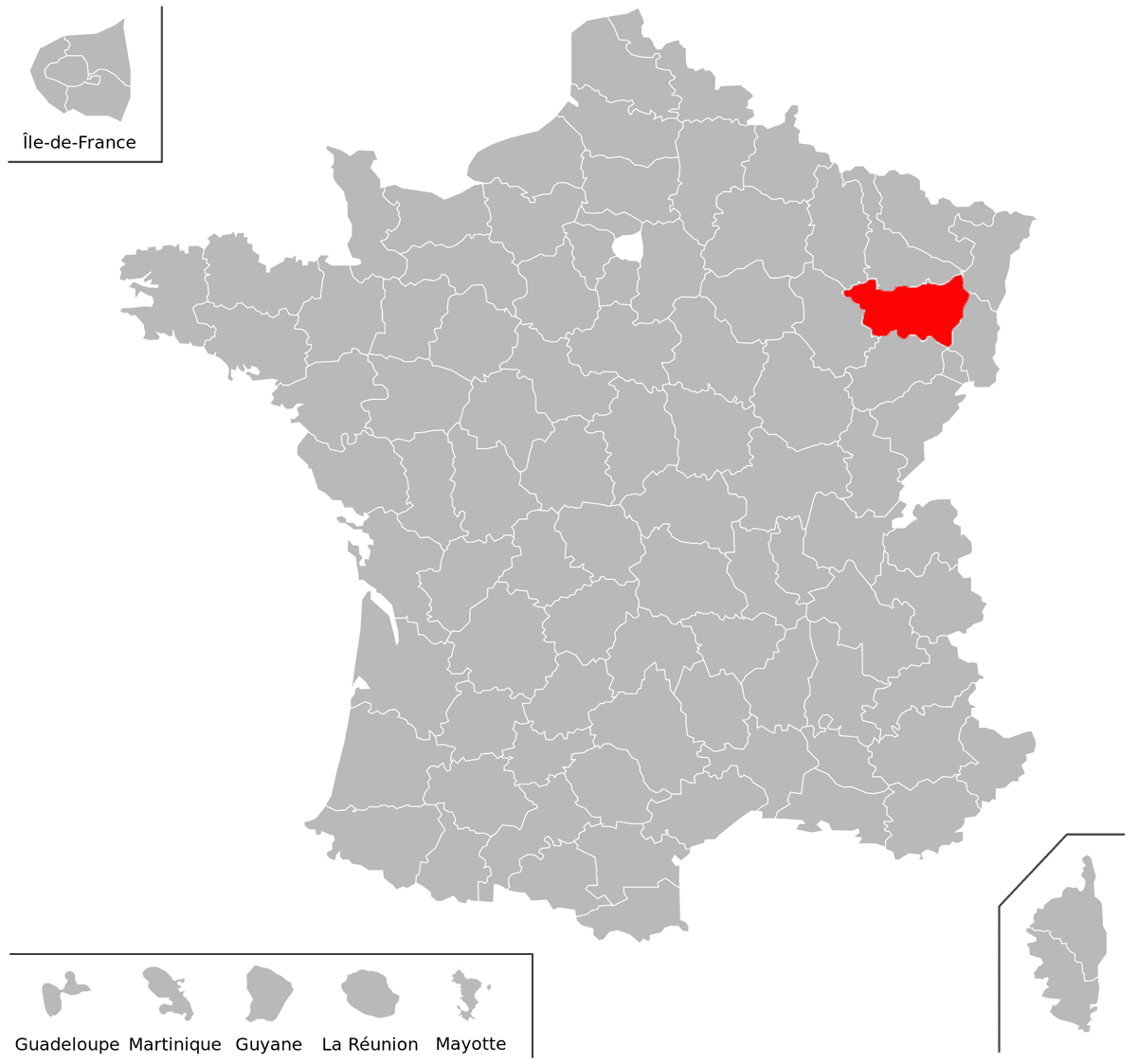 Emplacement du dpartement des Vosges (88) en grand format