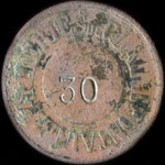Jeton de 30 �mis par les Papeteries de Clairefontaine � Etival-Clairefontaine (88480 - Vosges) - avers