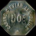 Jeton de 50 centimes du Casino d'Evian-les-Bains (74500 - Haute-Savoie) - avers