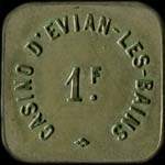 Jeton de 1 franc du Casino d'Evian-les-Bains (74500 - Haute-Savoie) - avers