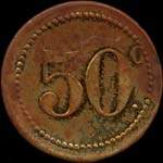 Jeton de 50 centimes de J. T. - Fabrezan (11200 - Aude) - revers