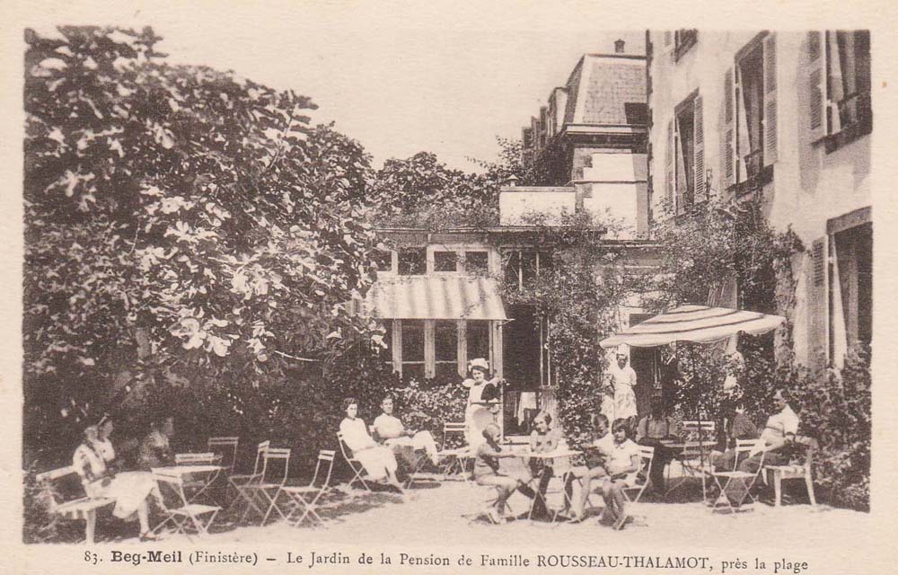 Beg-Meil - Le Jardin de la Pension de Famille Rousseau-Thalamot  Begmeil, prs la plage - Fouesnant (29170 - Finistre) - revers