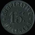 Jeton de 15 centimes de la Cooprative Fraisans (39700 - Jura) - avers