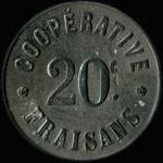 Jeton de 20 centimes de la Cooprative Fraisans (39700 - Jura) - avers