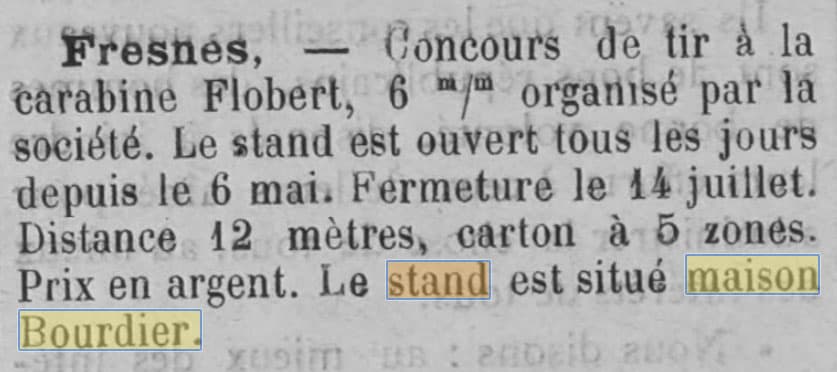 La Maison Bourdier est mentionn�e dans Le Publicateur de l'Arrondissement de Meaux du 11 mai 1888