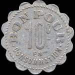 Jeton de 10 centimes du Caf Dupuy  Gnrargues (30140 - Gard) - revers