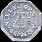 Jeton de 25 centimes 1923 de la Ville de Gex (01170 - Ain) - revers